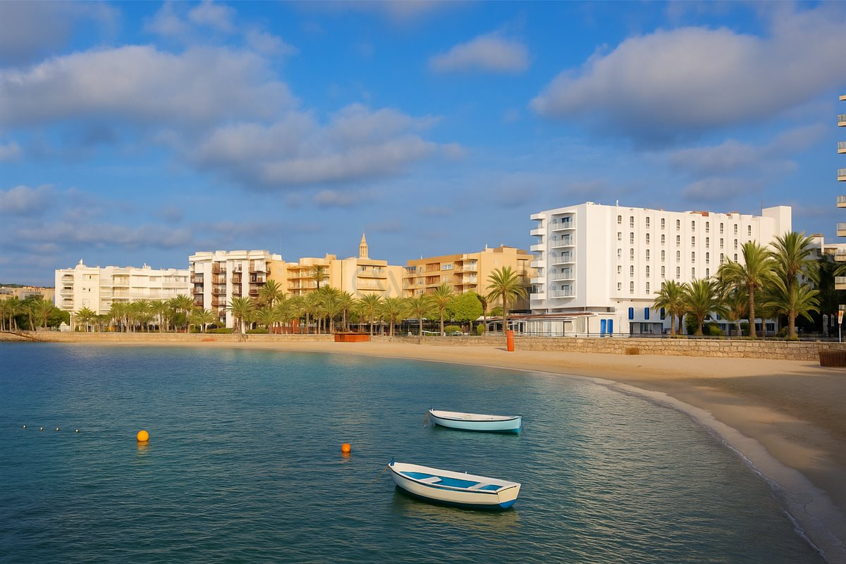 Markets, Culture, and Everyday Life in Santa Eulalia del Río
Beyond its beaches and property scene, Santa Eulalia del Río offers a vibrant cultural life rooted in creativity and community.
The open-air market on Paseo S’Alamera fills the streets with color, while the Can Planetes eco-market by the river showcases local produce, handmade goods, and organic foods.
Nearby, the legendary Las Dalias and Punta Arabí hippie markets are just a short drive away — alive with music, art, and free-spirited energy that reflects Ibiza’s artistic soul.
Shopping in Santa Eulalia is also a pleasure: boutique stores sell linen clothing, artisan jewelry, and elegant home décor. You’ll find unique treasures here that you won’t see in Ibiza Town — all with a personal, local touch.
Cultural life revolves around art galleries, local festivals, and the whitewashed church of Puig de Missa, which sits on a hill overlooking the town. The church, dating back to the 16th century, offers breathtaking views of the coastline — a reminder of the area’s deep history and spiritual roots.
The Santa Eulalia Lifestyle: Where Every Day Feels Effortless
Life in Santa Eulalia moves with the rhythm of the sea. Mornings begin with a swim or yoga on the beach; afternoons bring long lunches and siestas beneath palm trees; evenings unfold in candlelit restaurants by the water.
The town’s international community — a mix of locals, long-term residents, and cosmopolitan newcomers — gives it a sophisticated yet friendly atmosphere. Everything you need is within walking distance: schools, shops, pharmacies, and cafés.
Unlike other Ibiza resorts that quiet down in winter, Santa Eulalia stays alive all year round. It’s this balance — between authenticity and comfort, tranquility and convenience — that makes it one of the most livable towns in the Balearics.
Why Santa Eulalia Ibiza is the Essence of Island Living
In a world where Ibiza is often defined by its nightlife, Santa Eulalia offers something more meaningful — a way of life that combines elegance, community, and nature.
Here, modern living meets Mediterranean charm. You can spend your morning exploring markets, your afternoon by the sea, and your evening sharing dinner under the stars. Everything feels unhurried, balanced, and genuine.
For visitors, Santa Eulalia is a place to relax. For residents, it’s a place to belong.
It’s where families grow, friendships form, and every day brings a new reason to be grateful for island life.
Come to Ibiza and live in Santa Eulalia — where peace, beauty, and the spirit of the Mediterranean come together.