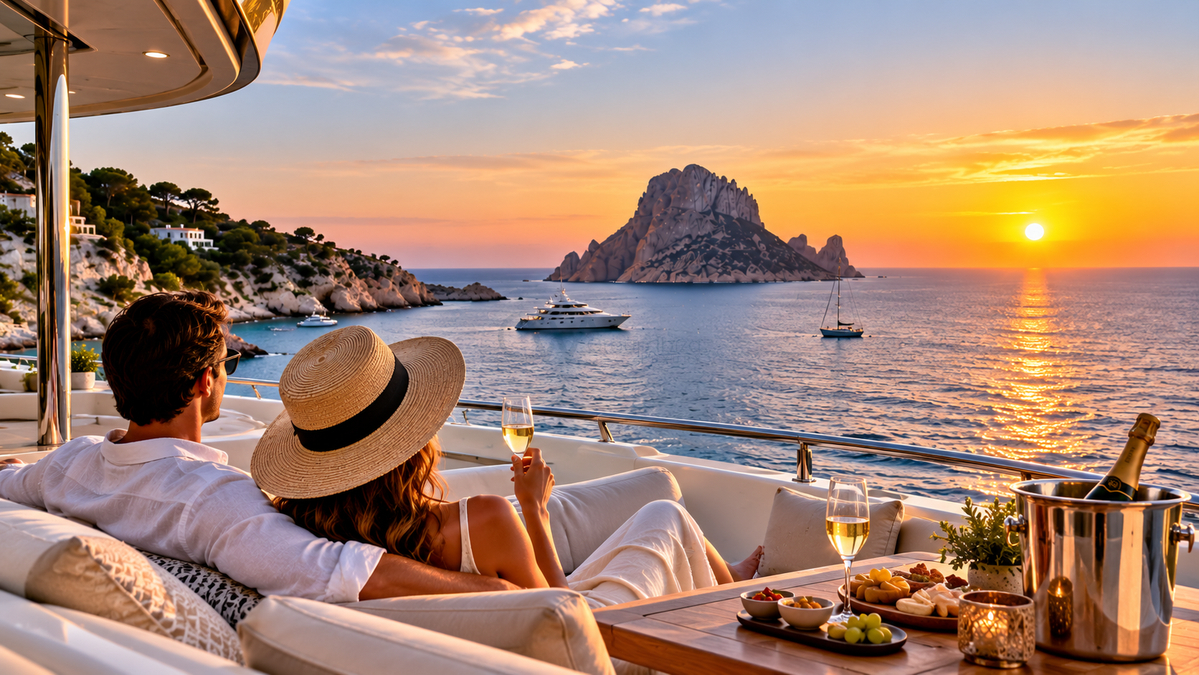 Des Américains profitant du style de vie luxueux d'Ibiza près d'Es Vedrà - CW Real Estate Ibiza
